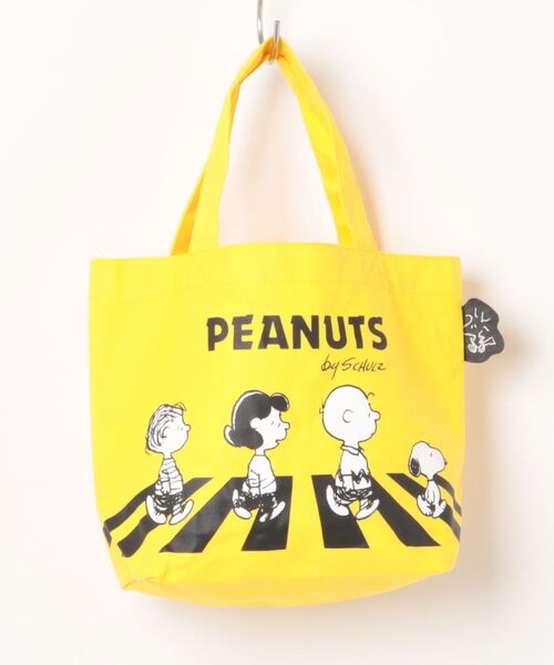 PEANUTS（ピーナッツ）の「【 PEANUTS 】 スヌーピー カラーマチ付きバッグ 25W11（エコバッグ/サブバッグ・レディース・ブラック/ベージュ/イエロー/ブルー・FREE）」の4枚目の写真
