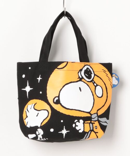 PEANUTS（ピーナッツ）の「【 PEANUTS 】 スヌーピー カラーマチ付きバッグ 25W11（エコバッグ/サブバッグ・レディース・ブラック/ベージュ/イエロー/ブルー・FREE）」の2枚目の写真