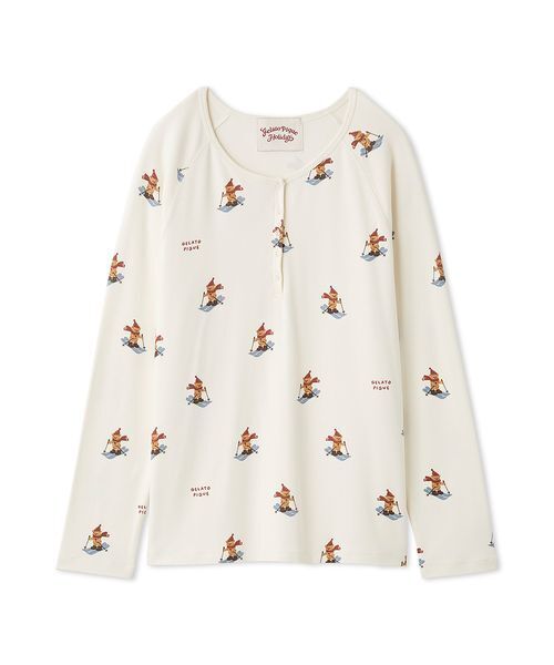 セール】【HOLIDAY】スキーベア柄ロンT（ルームウェア/パジャマ