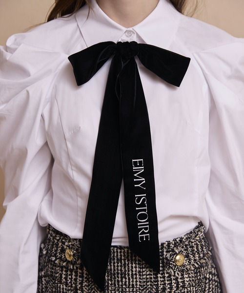 セール】ベルベットリボンロゴシャツ（シャツ/ブラウス）｜EIMY