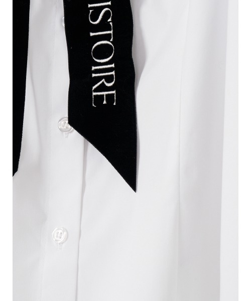 EIMY ISTOIRE（エイミーイストワール）の「ベルベットリボンロゴシャツ（シャツ/ブラウス・レディース・ホワイト/サックスブルー・F）」の15枚目の写真