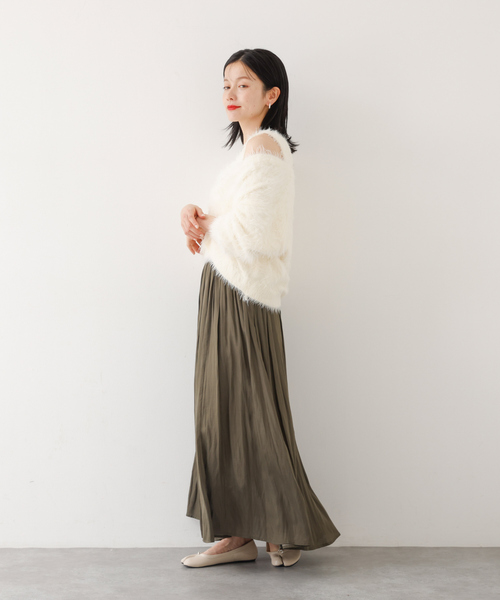 abahouse mavie（アバハウスマヴィ）の「【２点セット】シャギーニットアンサンブル（ニット/セーター・レディース・オフホワイト/チャコールグレー/ピンク・フリー）」の17枚目の写真