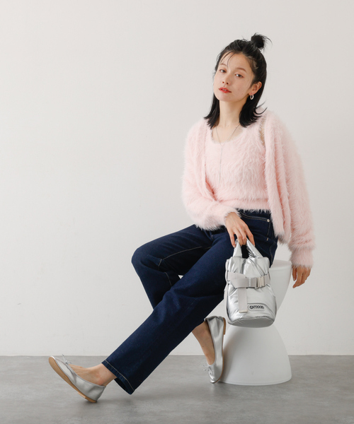 abahouse mavie（アバハウスマヴィ）の「【２点セット】シャギーニットアンサンブル（ニット/セーター・レディース・オフホワイト/チャコールグレー/ピンク・フリー）」の22枚目の写真