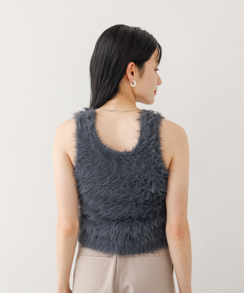 abahouse mavie（アバハウスマヴィ）の「【２点セット】シャギーニットアンサンブル（ニット/セーター・レディース・オフホワイト/チャコールグレー/ピンク・フリー）」の10枚目の写真