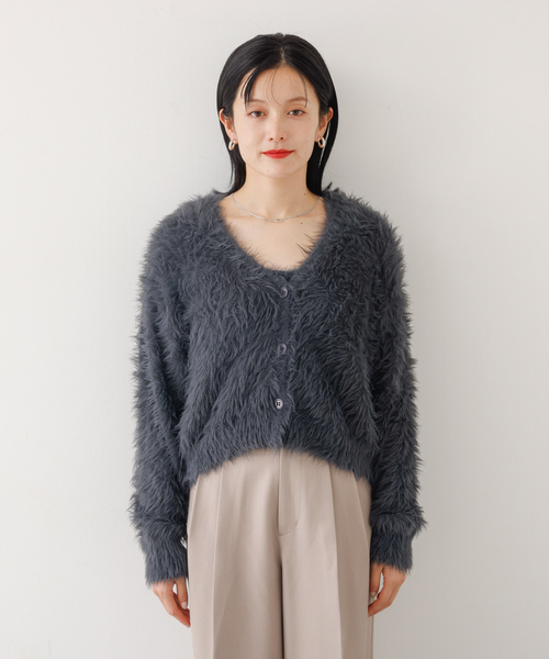 abahouse mavie（アバハウスマヴィ）の「【２点セット】シャギーニットアンサンブル（ニット/セーター・レディース・オフホワイト/チャコールグレー/ピンク・フリー）」の11枚目の写真