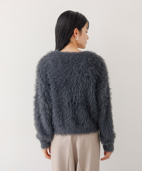 abahouse mavie（アバハウスマヴィ）の「【２点セット】シャギーニットアンサンブル（ニット/セーター・レディース・オフホワイト/チャコールグレー/ピンク・フリー）」の12枚目の写真