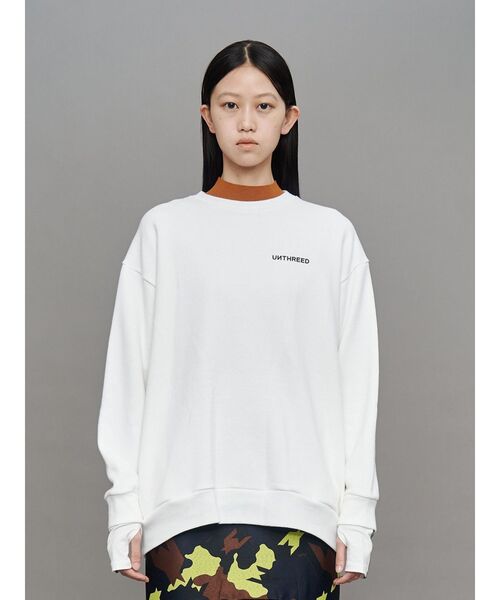 UN3D.(アンスリード)の「ARM COVER DOCKING CREWNECK TOP / アームカバードッキングクルーネックトップ(スウェット・レディース・ホワイト/ブラック/グレー・44/38)」の5枚目の写真
