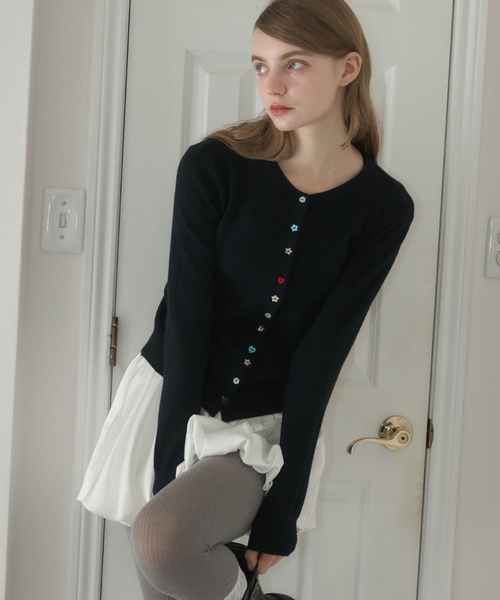 Birthday room（バースデイルーム）の「アソートボタンカーディガン/assorted button cardigan（カーディガン/ボレロ・レディース・グレー/ブラック/ライトブルー・FREE）」の16枚目の写真