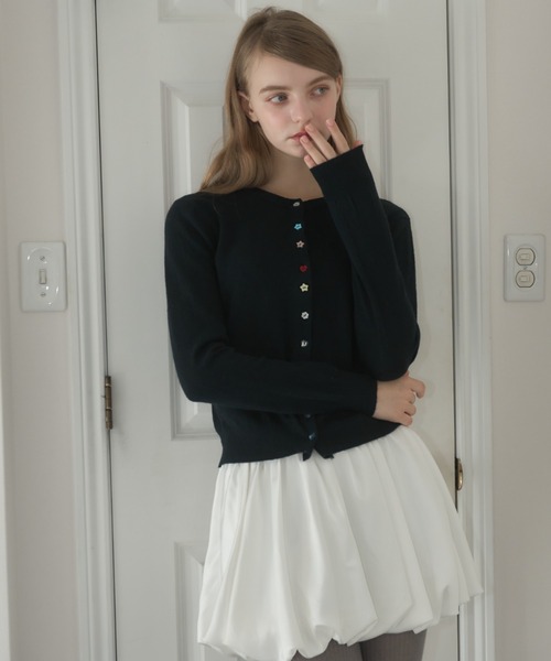 Birthday room（バースデイルーム）の「アソートボタンカーディガン/assorted button cardigan（カーディガン/ボレロ・レディース・グレー/ブラック/ライトブルー・FREE）」の17枚目の写真