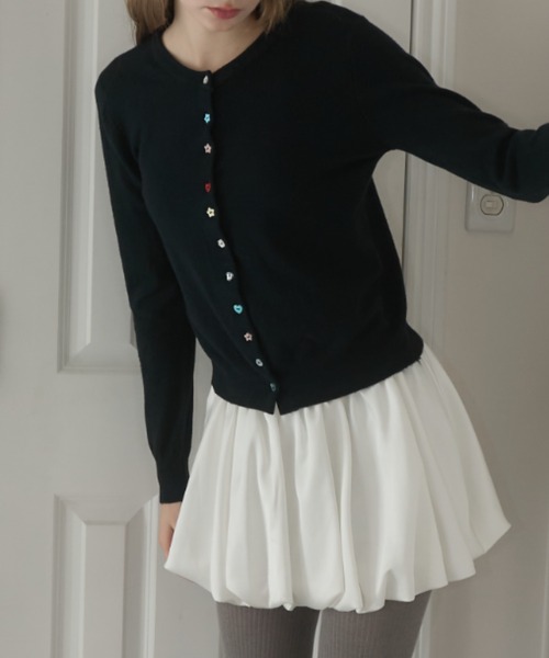 Birthday room（バースデイルーム）の「アソートボタンカーディガン/assorted button cardigan（カーディガン/ボレロ・レディース・グレー/ブラック/ライトブルー・FREE）」の18枚目の写真