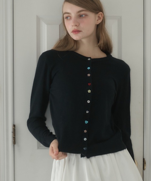 Birthday room（バースデイルーム）の「アソートボタンカーディガン/assorted button cardigan（カーディガン/ボレロ・レディース・グレー/ブラック/ライトブルー・FREE）」の20枚目の写真