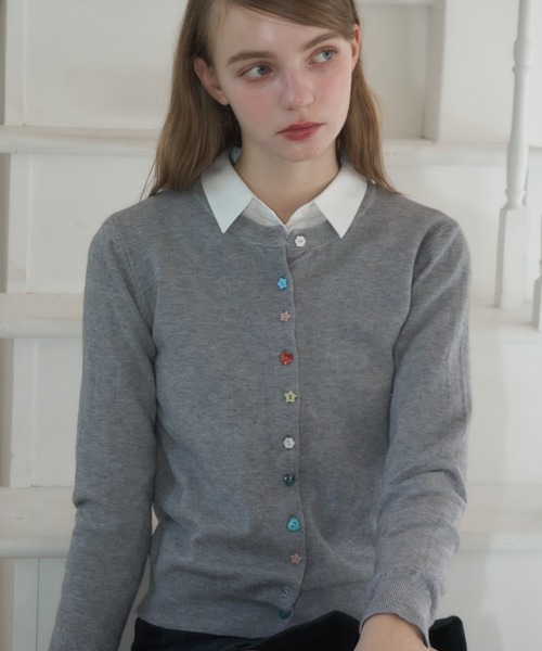 Birthday room（バースデイルーム）の「アソートボタンカーディガン/assorted button cardigan（カーディガン/ボレロ・レディース・グレー/ブラック/ライトブルー・FREE）」の9枚目の写真