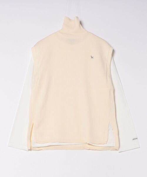 Eddie Bauer（エディーバウアー）の「モックネック ニットベスト ＆ インナー Tシャツ セット（ベスト・レディース・ダークベージュ/ネイビー/アイボリー・L/M/S/XL）」の8枚目の写真