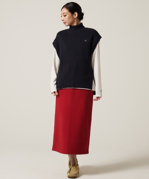 Eddie Bauer（エディーバウアー）の「モックネック ニットベスト ＆ インナー Tシャツ セット（ベスト・レディース・ダークベージュ/ネイビー/アイボリー・L/M/S/XL）」の13枚目の写真