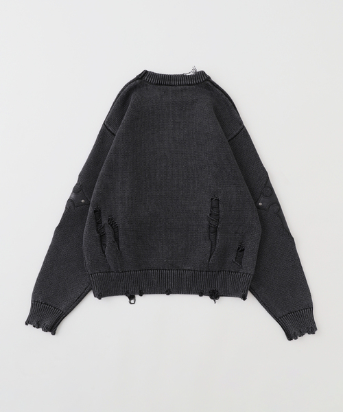 SUPPLIER / サプライヤー CROSS LEATHER PATCH CREW KNIT SUPPLIER