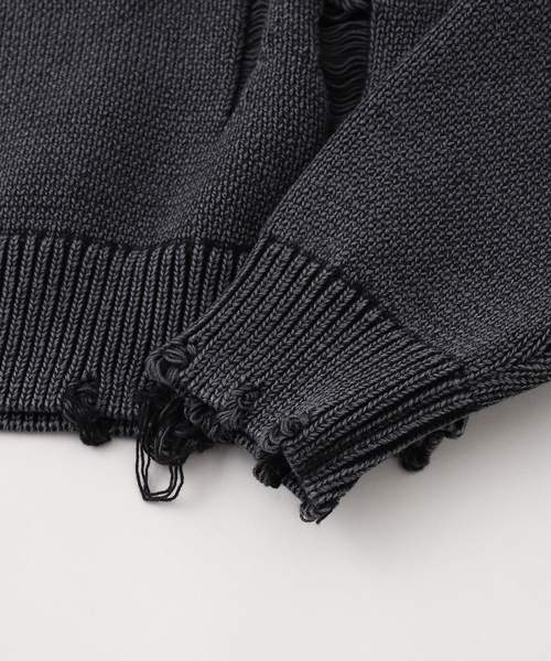 SUPPLIER（サプライヤー）の「SUPPLIER / サプライヤー CROSS LEATHER PATCH CREW KNIT（ニット/セーター・メンズ・ブラック・MEDIUM）」の6枚目の写真