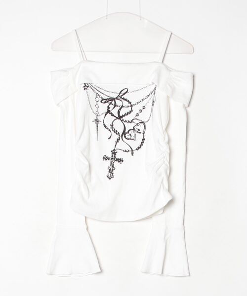 .KOM(ドットコム)の「A'GEM/9 × .kom 『.KOMZ/ドットケーオーエムゼット』 《Y2K》デザインロングスリーブ(Tシャツ/カットソー・レディース・ホワイト/ブラック・FREE)」の17枚目の写真
