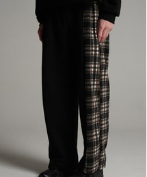 TENER（テネル）の「Check color combination wide banding pants black（その他パンツ）」