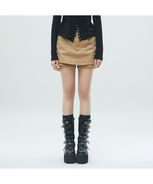 COTTON MINI SKORT ミニスカートパンツ BEIGE BR2WS005