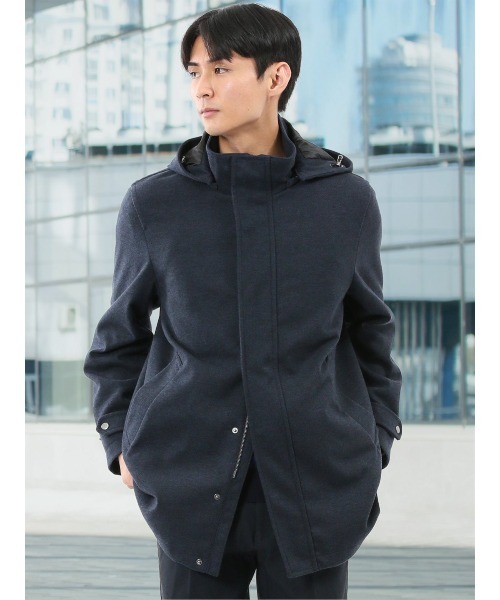 ストレッチ フード脱着】タカキュー メルトン ハーフコート（ダッフル