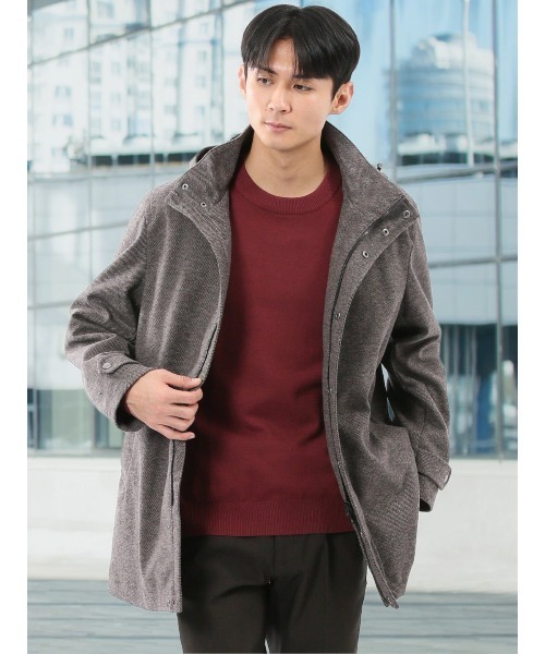 セール】【ストレッチ フード脱着】タカキュー メルトン ハーフコート