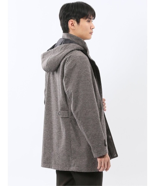 ストレッチ フード脱着】タカキュー メルトン ハーフコート（ダッフル