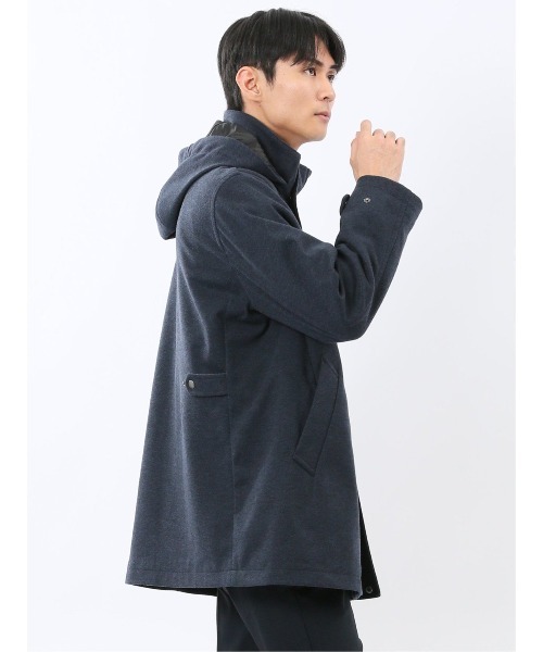 ストレッチ フード脱着】タカキュー メルトン ハーフコート（ダッフル