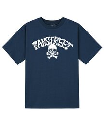 KTN0164 レタリングスカルブラッド半袖Tシャツ - ネイビー