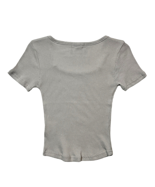 BORN SLIPPY(ボーンスリッピー)の「Cross Square Neck T-shirt (Beige)(Tシャツ/カットソー・レディース・その他・FREE)」の2枚目の写真