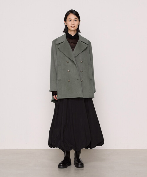 K.T KIYOKO TAKASE（キヨコタカセ）の「〔 Sサイズ 〕 【2WAY】アンゴラウール ピーコート（ピーコート・レディース・グレー・5号）」の5枚目の写真