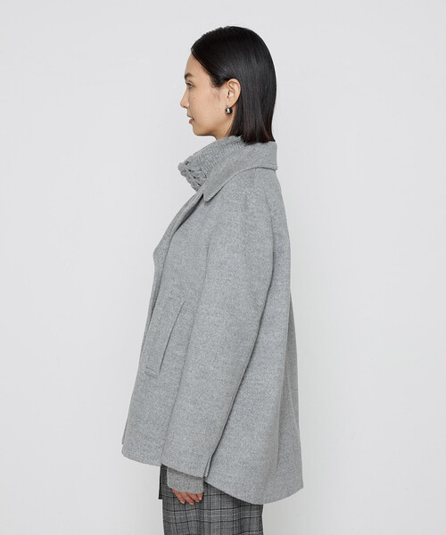 K.T KIYOKO TAKASE（キヨコタカセ）の「〔 Sサイズ 〕 【2WAY】アンゴラウール ピーコート（ピーコート・レディース・グレー・5号）」の8枚目の写真