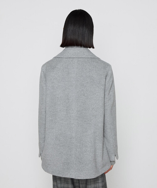 K.T KIYOKO TAKASE（キヨコタカセ）の「〔 Sサイズ 〕 【2WAY】アンゴラウール ピーコート（ピーコート・レディース・グレー・5号）」の9枚目の写真