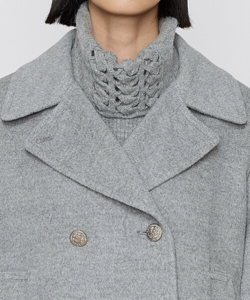 K.T KIYOKO TAKASE（キヨコタカセ）の「〔 Sサイズ 〕 【2WAY】アンゴラウール ピーコート（ピーコート・レディース・グレー・5号）」の10枚目の写真