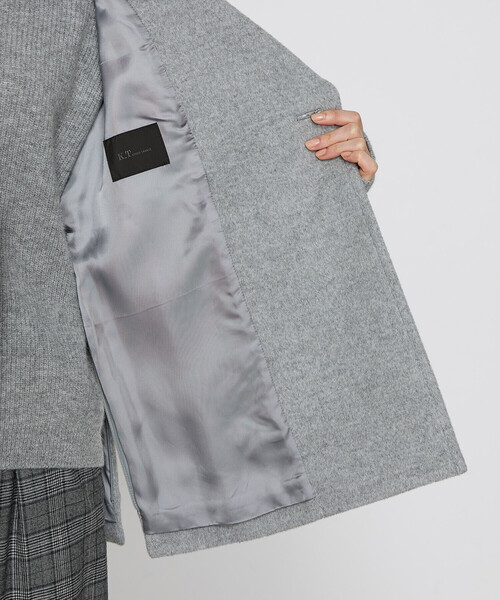 K.T KIYOKO TAKASE（キヨコタカセ）の「〔 Sサイズ 〕 【2WAY】アンゴラウール ピーコート（ピーコート・レディース・グレー・5号）」の13枚目の写真