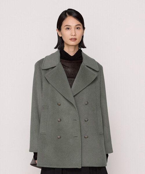 K.T KIYOKO TAKASE（キヨコタカセ）の「〔 Sサイズ 〕 【2WAY】アンゴラウール ピーコート（ピーコート・レディース・グレー・5号）」の16枚目の写真