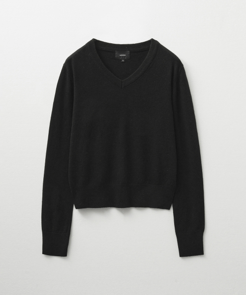 MONGDOL(モンドル)の「ウールカシミヤVネックニットブラックMDKT088BLACK(ニット/セーター・レディース・その他・MEDIUM/SMALL)」の2枚目の写真