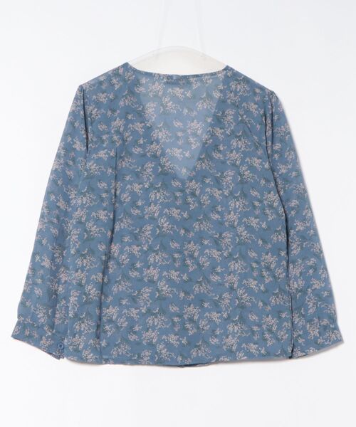 i-dare(アイディア)の「【i-dare】花柄 ボリューム スリーブ 長袖 ブラウス(シャツ/ブラウス・レディース・アイボリー/ブルー/イエロー・SMALL/MEDIUM/LARGE/X-LARGE)」の4枚目の写真