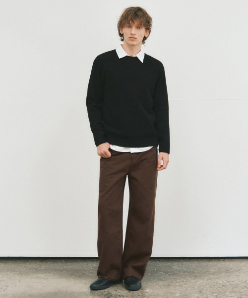WEDNESDAY OASIS（ウェンズデーオアシス）の「オータムファブリックウールブレンドニット_BLACK(WC25-KN59)（ニット/セーター・メンズ・ブラック・MEDIUM/LARGE）」の2枚目の写真