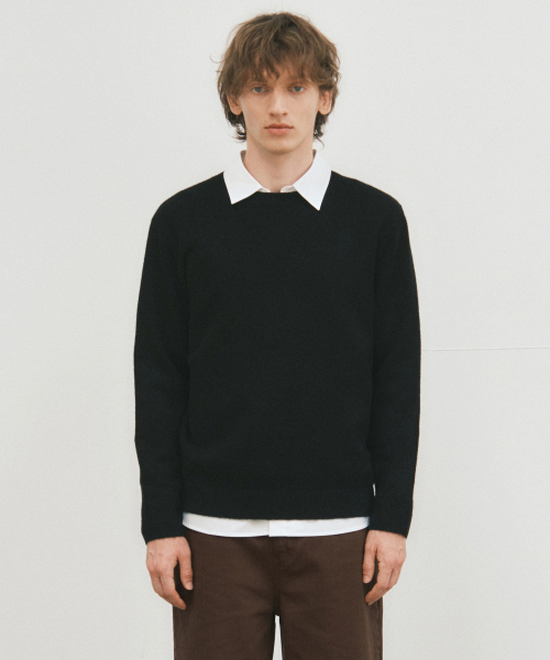 WEDNESDAY OASIS（ウェンズデーオアシス）の「オータムファブリックウールブレンドニット_BLACK(WC25-KN59)（ニット/セーター・メンズ・ブラック・MEDIUM/LARGE）」の3枚目の写真