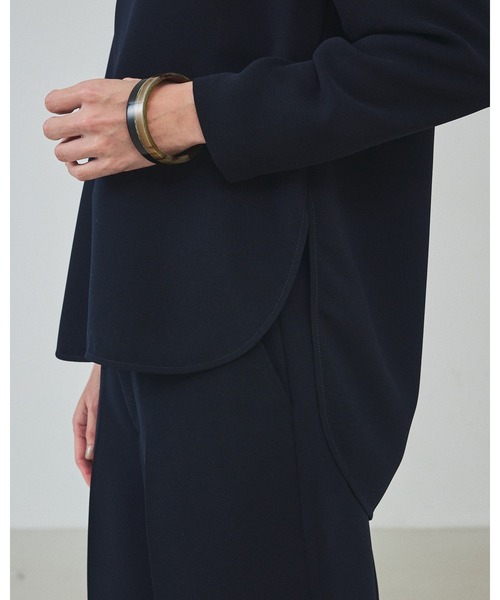 qualite（カリテ）の「ライトダブルクロスナローブラウス/オケージョン/セレモニー/フォーマル/オフィスカジュアル（シャツ/ブラウス・レディース・ネイビー/オフホワイト・フリー）」の18枚目の写真