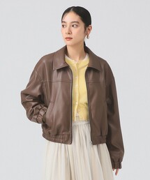 Ray BEAMS | フェイクレザー ジップ ブルゾン(ブルゾン)