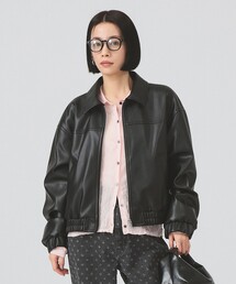 Ray BEAMS | フェイクレザー ジップ ブルゾン(ブルゾン)