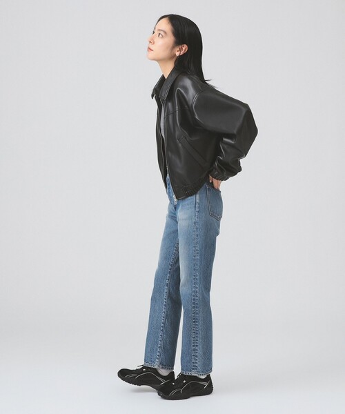 Ray BEAMS(レイビームス)の「フェイクレザー ジップ ブルゾン(ブルゾン・レディース・ブラック/ダークブラウン・0/1)」の14枚目の写真