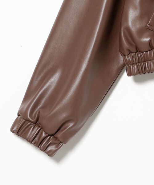 Ray BEAMS(レイビームス)の「フェイクレザー ジップ ブルゾン(ブルゾン・レディース・ブラック/ダークブラウン・0/1)」の3枚目の写真