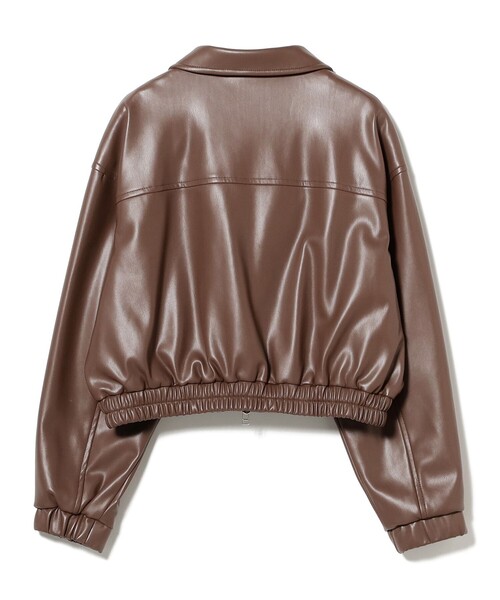 Ray BEAMS(レイビームス)の「フェイクレザー ジップ ブルゾン(ブルゾン・レディース・ブラック/ダークブラウン・0/1)」の6枚目の写真
