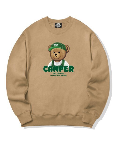 TRIPSHION(トリップション)の「キャンパーベアグラフィック クルーネック - ベージュ(スウェット・メンズ・その他・LARGE/MEDIUM/X-LARGE)」の1枚目の写真