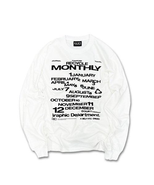 DURTの「MONTHLY LONG SLEEVE TEE (WHITE)(Tシャツ/カットソー・レディース・その他・SMALL/MEDIUM/LARGE/X-LARGE)」の1枚目の写真