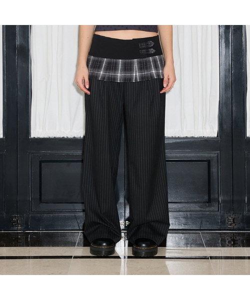 LARTIGENT(ラーティゼン)の「L19 CHECK PLEATS WRAP SET(BLACK)(その他パンツ・レディース・その他・SMALL/MEDIUM)」の1枚目の写真