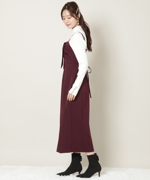 WILLSELECTION（ウィルセレクション）の「リボンデザインIラインワンピース（ワンピース・レディース・ブラウン系その他/ボルドー/チャコールグレー・FREE）」の7枚目の写真