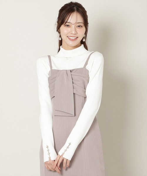 WILLSELECTION（ウィルセレクション）の「リボンデザインIラインワンピース（ワンピース・レディース・ブラウン系その他/ボルドー/チャコールグレー・FREE）」の17枚目の写真